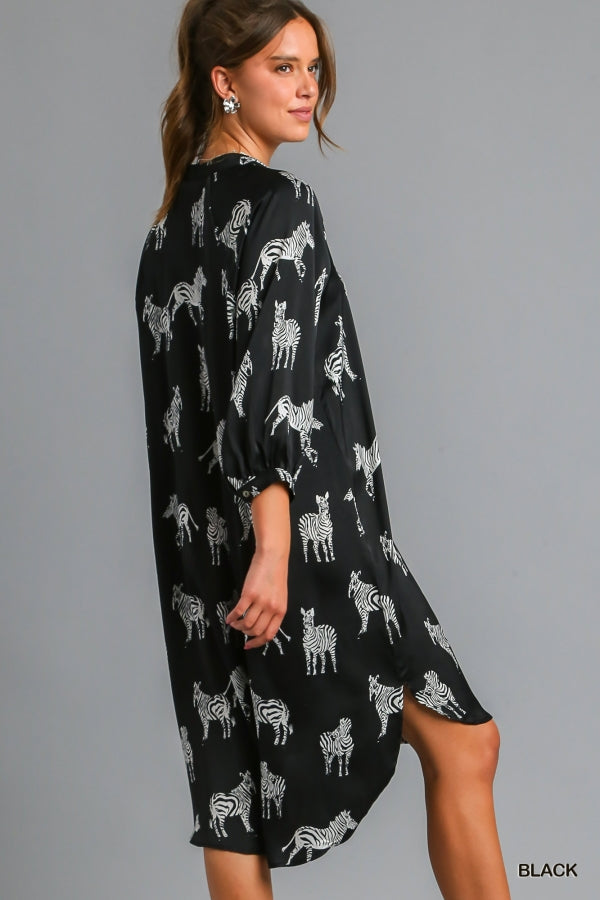 satin zebra print dress The Satin Zebra Dress Lee's Kloset