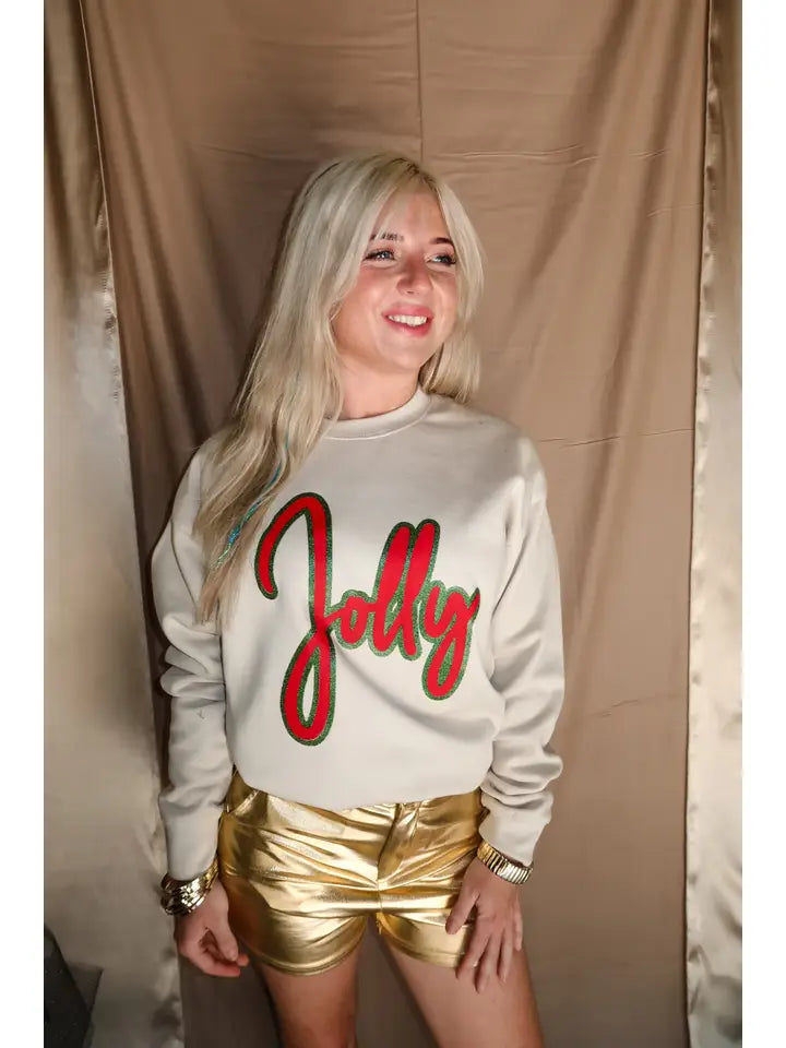 Jolly Glitter Sweatshirt Sand