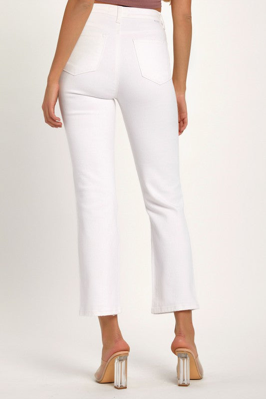 Relaxed Distressed Denim Jeans White