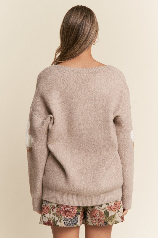 Duck Button Up Soft Knit Cardigan Taupe