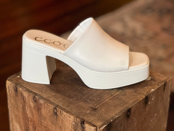 Monica Bold Platform Heel Sandal White