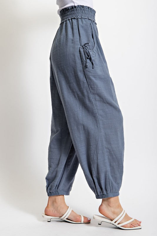 Voluminous Relaxed Fit Pant Slate Blue