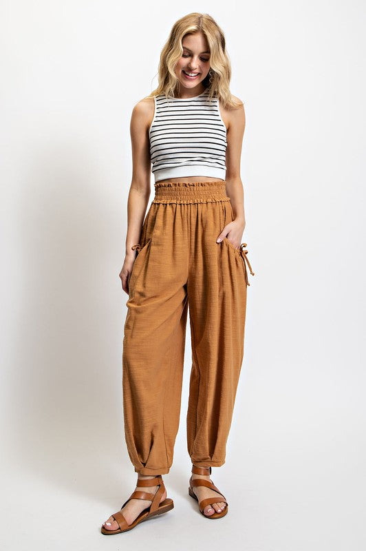 Voluminous Relaxed Fit Pant Ochre