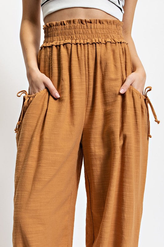 Voluminous Relaxed Fit Pant Ochre
