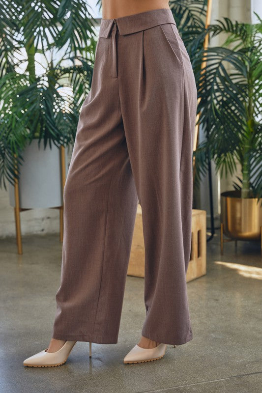 Woven Tailored Pants Pecan