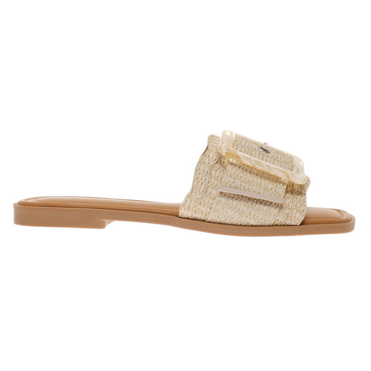Casual Sandal w/Buckle Natural
