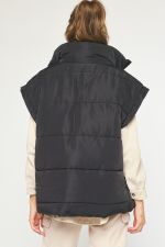 Solid Quilted Puffer Vest Black