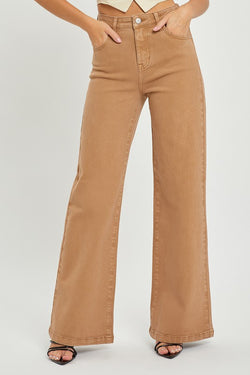 High Rise Tummy Control Wide Pants Cocoa