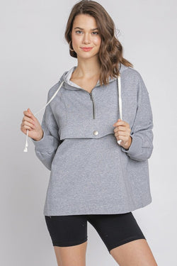 Hoodie Sweatshirt w/Front Pocket Heather Grey