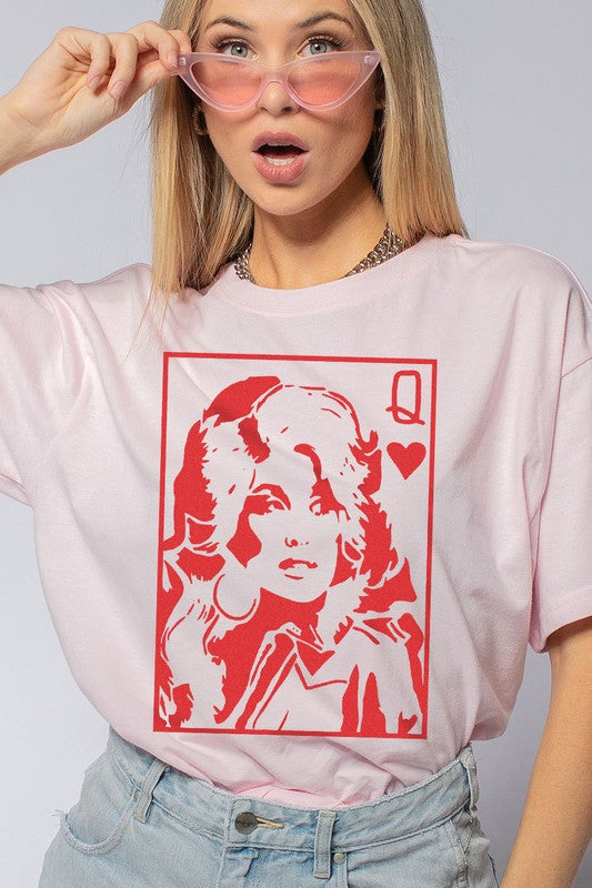 Queen Dolly Graphic Tee Light Pink