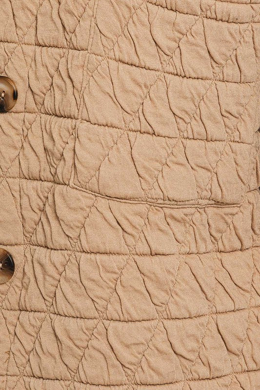 Quilted Fleece Shacket Taupe