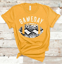 Snakeskin Gameday Football Graphic Tee Gold