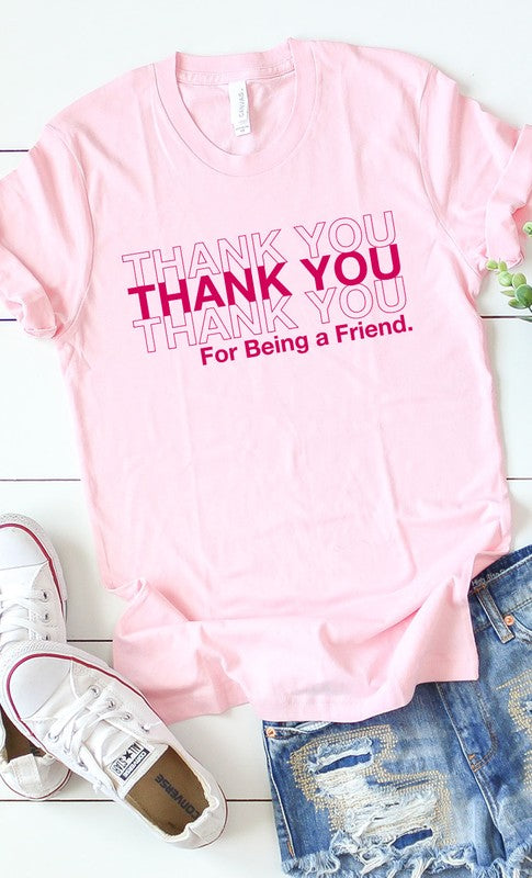Thank You For Being A Friend Graphic Tee Pink