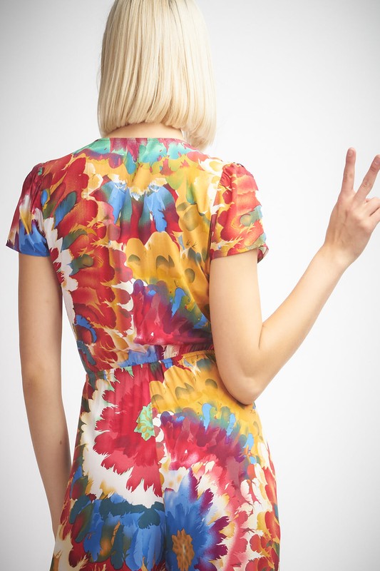 Floral Tie Dye Tie Front Jumpsuit Multi-Color - Athens Georgia Women's Fashion Boutique