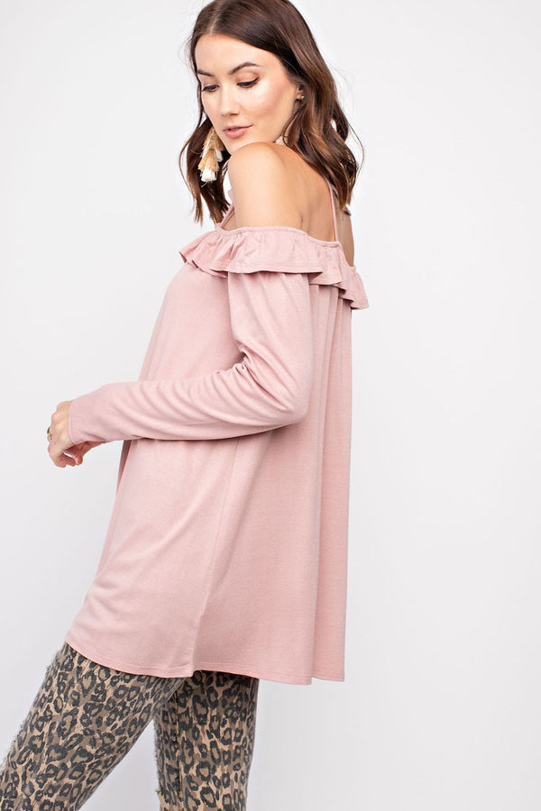 Long Sleeve Lace Up Front & Back Tunic Mauve - Athens Georgia Women's Fashion Boutique