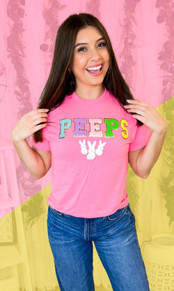 Peeps Chenille Patch Tee Pink
