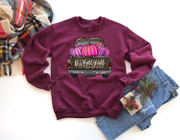 It's Fall Yall Graphic Sweatshirt Garnet