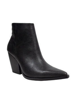 Pointy Toe Casual Booties Black