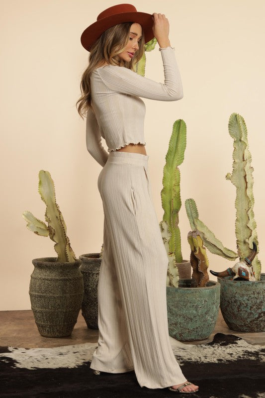 Novelty Knit Top Cream