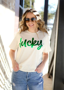 Lucky Foil St Patrick's Day Tee White