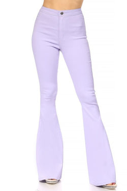 High Waist Disco Bell Bottom Pants Lavender Southern Fashion