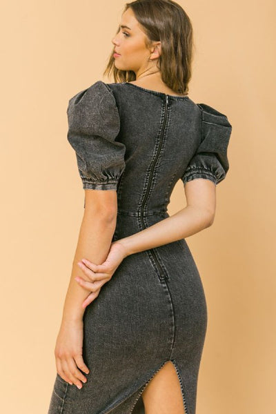 black acid wash denim dress ULTIMATE DENIM SHIRT DRESS main image 0