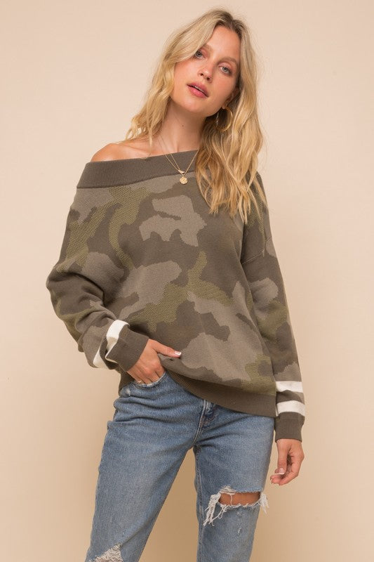 Loose Fit Dolman Sweater Olive