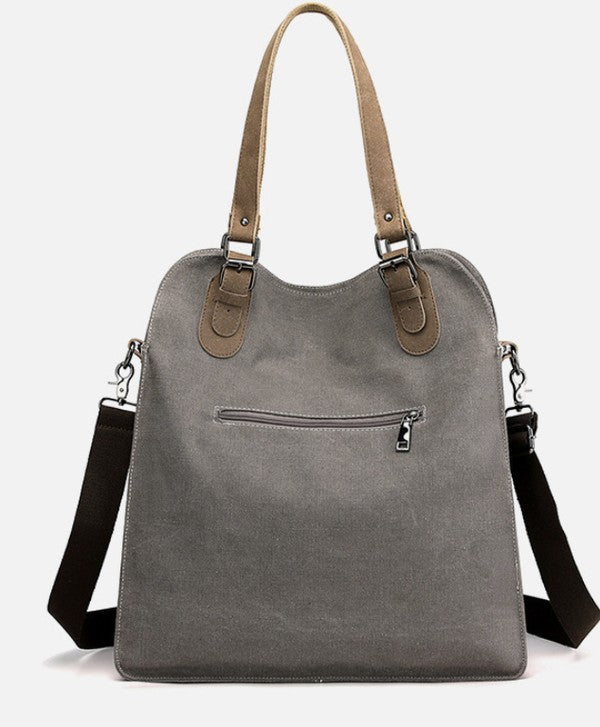 Colorblock Messenger Bag Grey/Tan