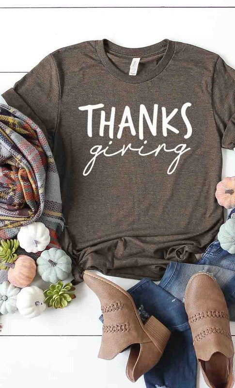 THANKSgiving Graphic Tee Heather Brown