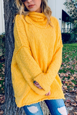 Warm Turtle Neck Sweater Yellow - Southern Fashion Boutique Bliss