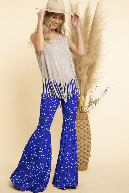 Star All Over Flare Pants Navy
