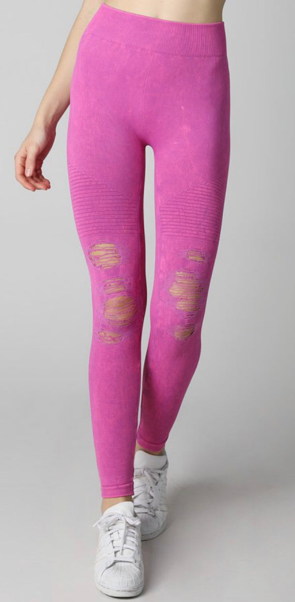 Vintage Ripped Jeggings Very Berry - Athens Georgia Women's Fashion Boutique