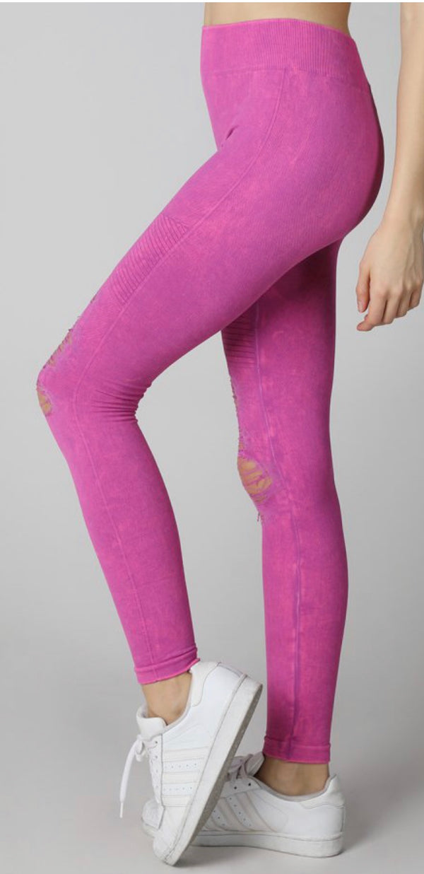 Vintage Ripped Jeggings Very Berry - Athens Georgia Women's Fashion Boutique