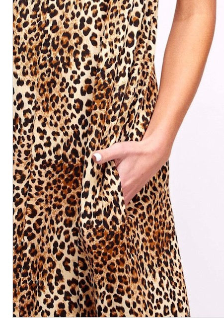 Leopard Printed Maxi Dress Brown - Athens Georgia Women's Fashion Boutique