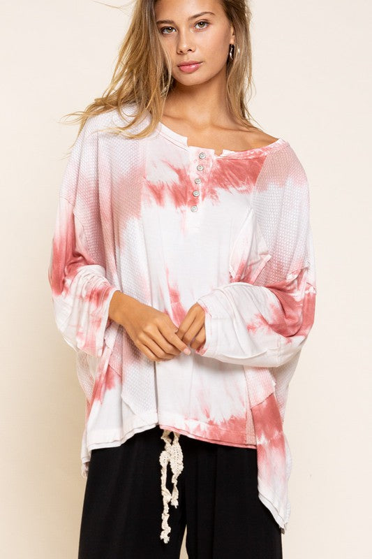 Hand Dipped Dyed Button Top Multi