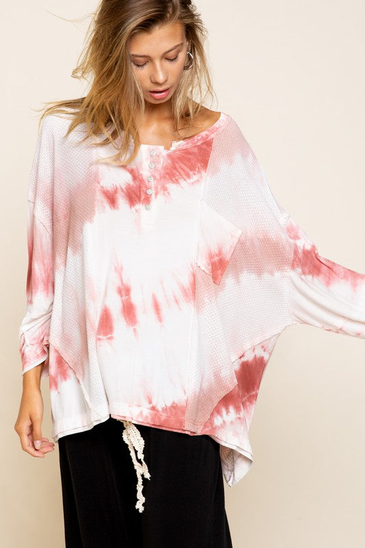 Hand Dipped Dyed Button Top Multi