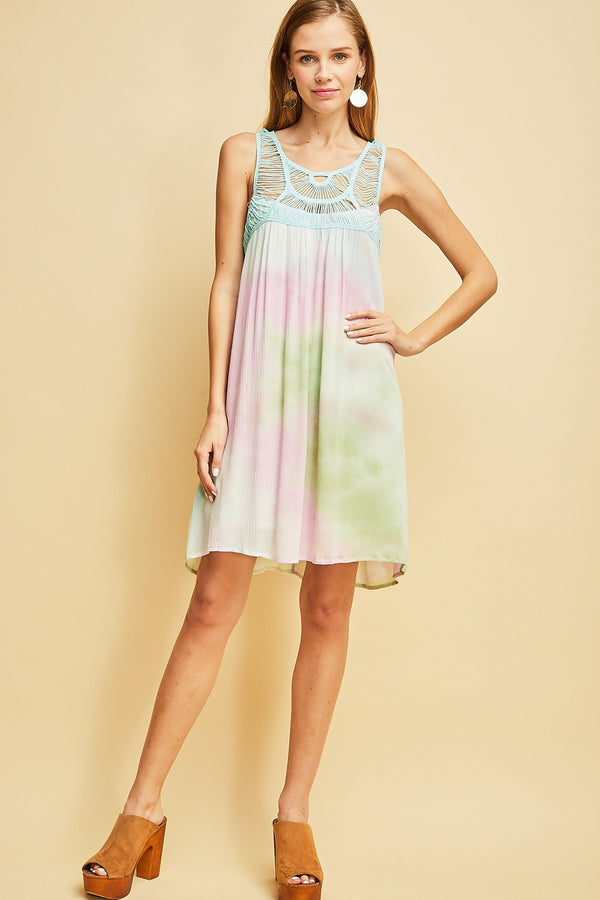 Tie Dye Shift Dress Mint Combo - Athens Georgia Women's Fashion Boutique