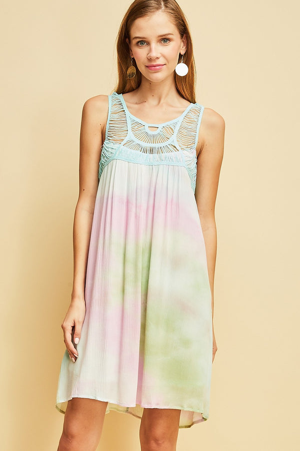 Tie Dye Shift Dress Mint Combo - Athens Georgia Women's Fashion Boutique