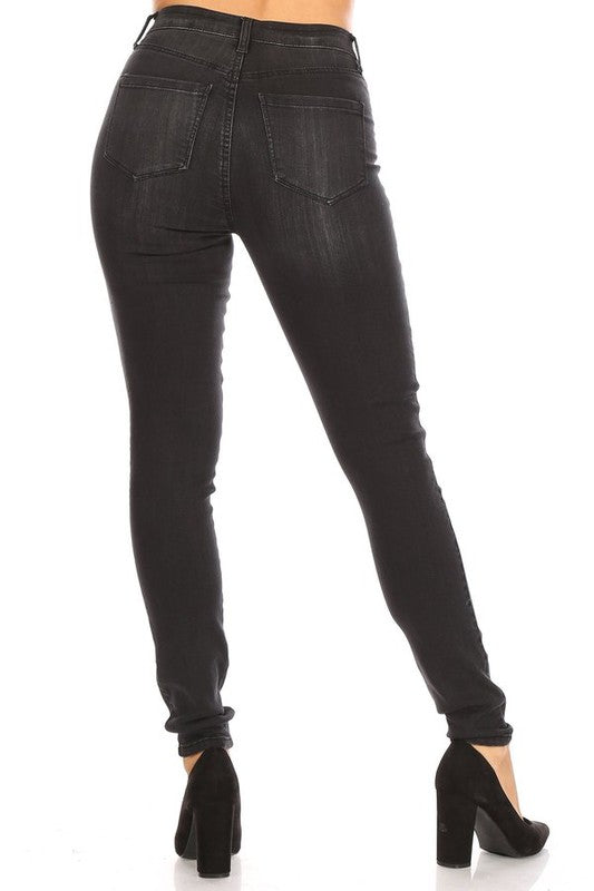 Curvy High Waist Skinny Jeans Black