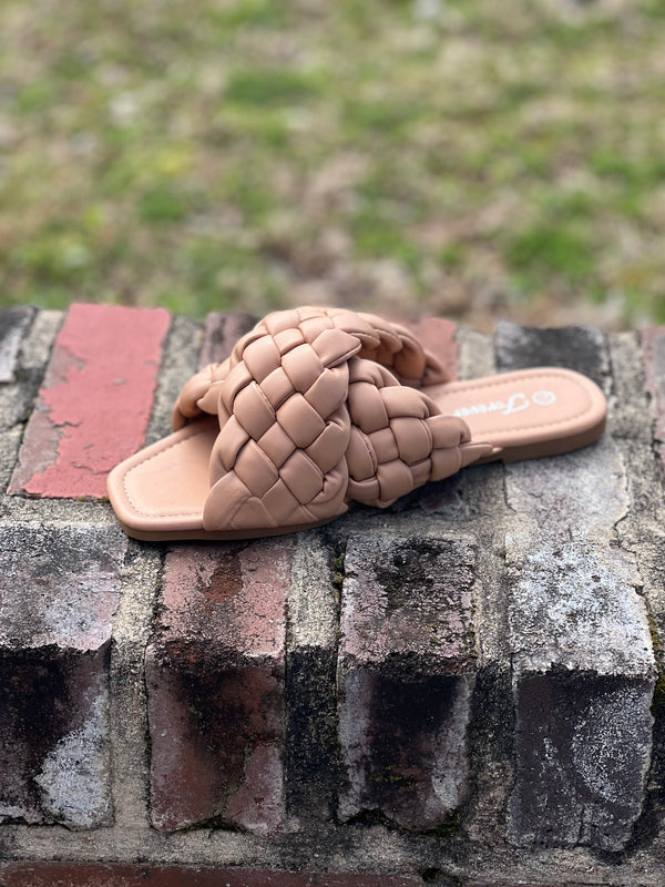 Open Toe X-Strap Casual Sandals Nude