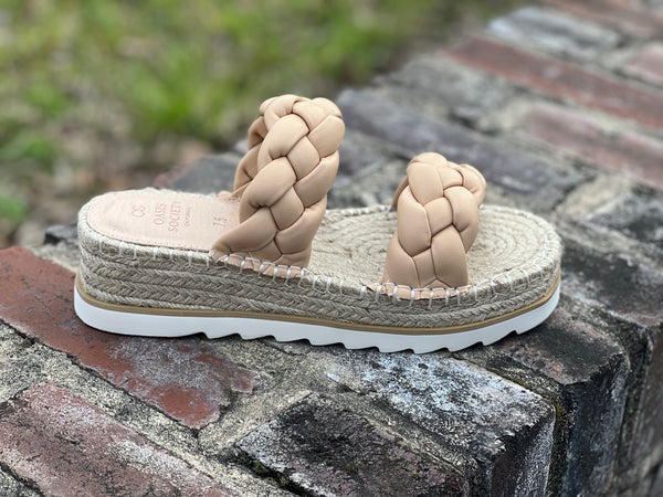 Espadrille Slides Nude