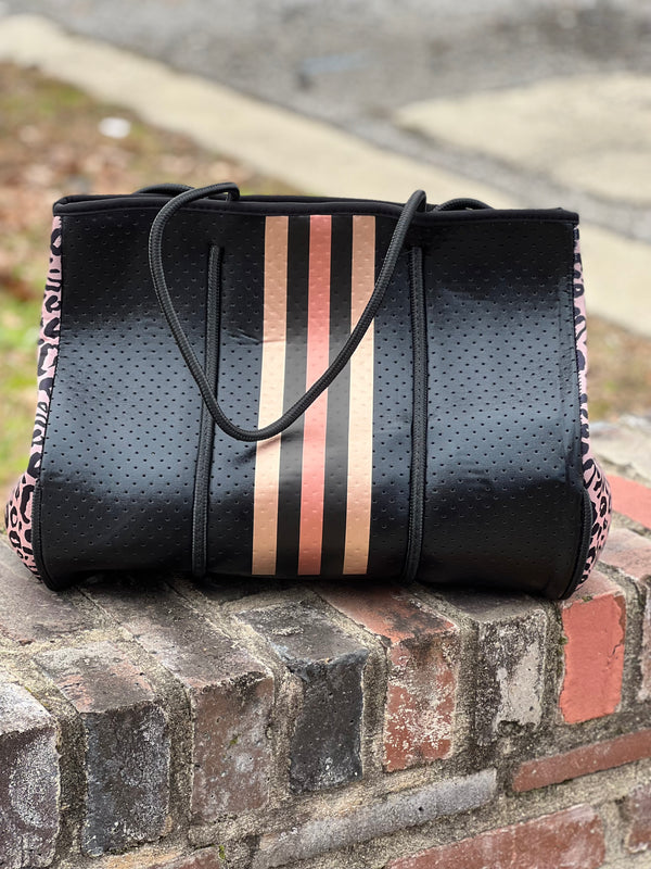 Neoprene Bag Black w/Rose Gold Stripe
