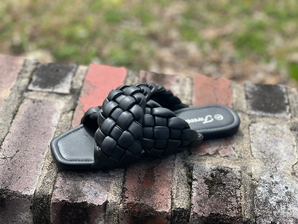 Open Toe X-Strap Casual Sandals Black