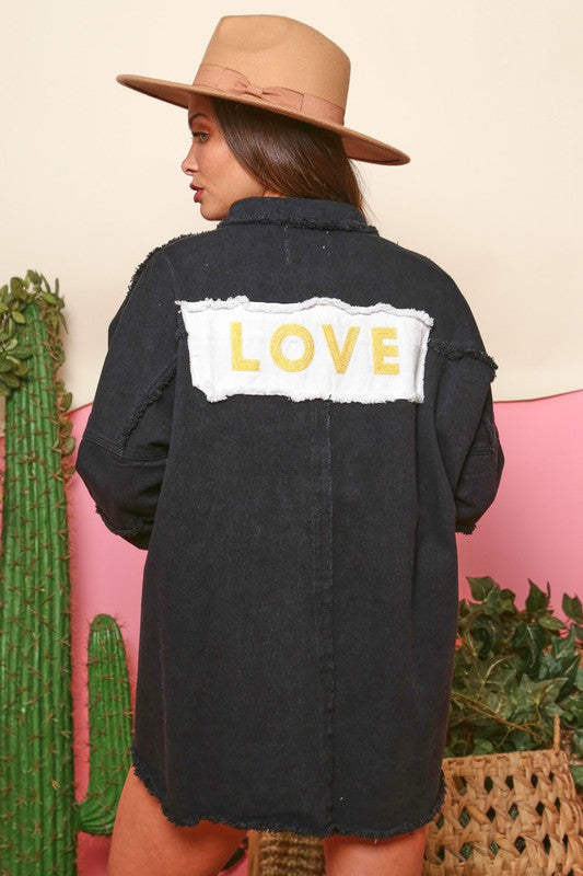 Love Patch Jacket Black