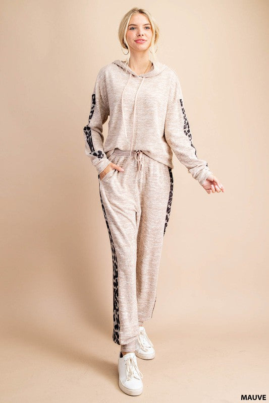 Animal Print Lounge Sweatpants Mauve