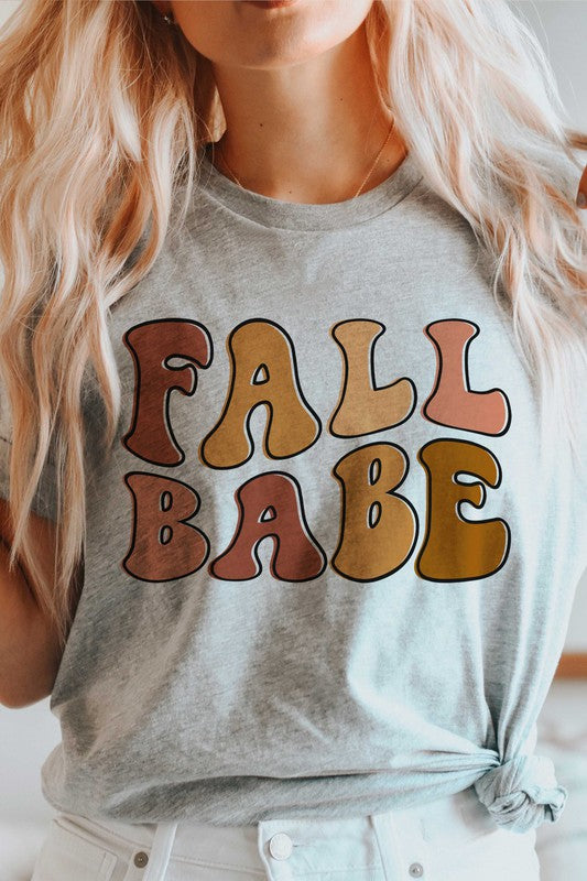 Fall Babe Graphic Tee Heather Grey